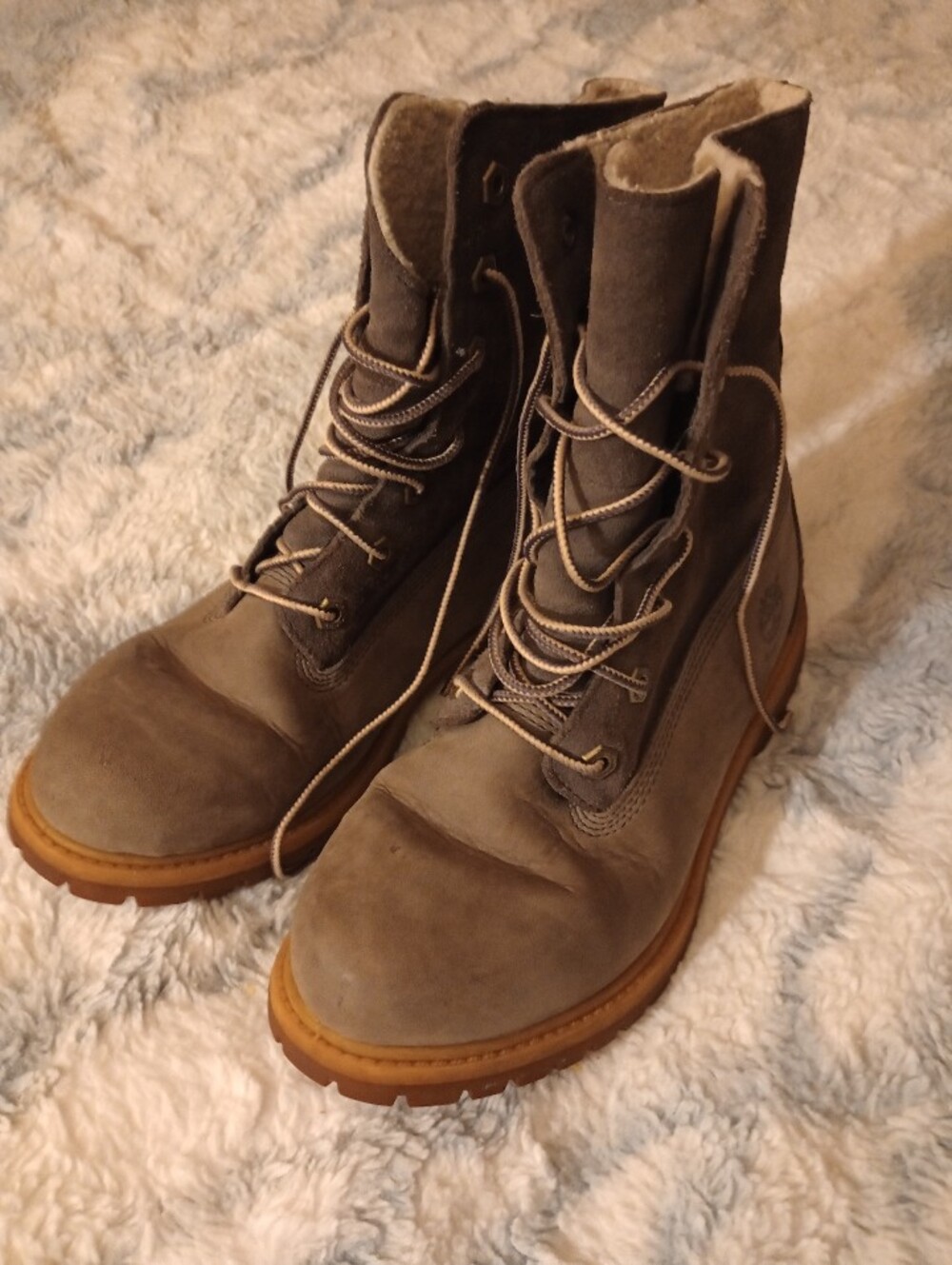Gray Lace-Up Leather/Suede Outdoor Women's Boots-Fold Down Optional